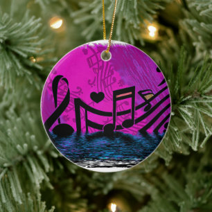 Flooding In - Musical Notes  Ceramic Tree Decoration