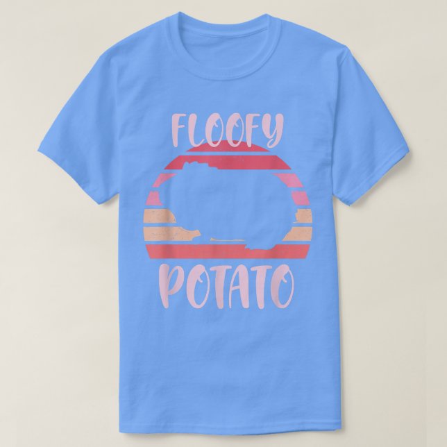 Floofy Potato Fluffy Potato Piggies Cute Pink Guin T-Shirt (Design Front)