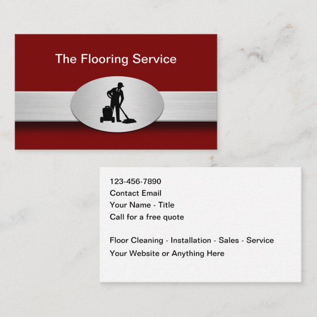 Floor Cleaning And Installation Service Business Card (Front/Back)