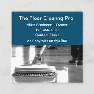 Floor Cleaning Professional Service Square Business Card
