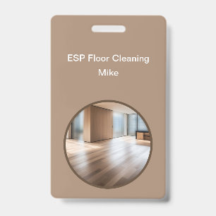 Floor Cleaning Service Modern Work Badges ID Badge