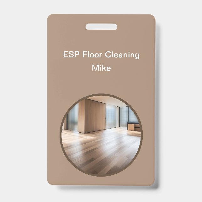 Floor Cleaning Service Modern Work Badges ID Badge (Front)
