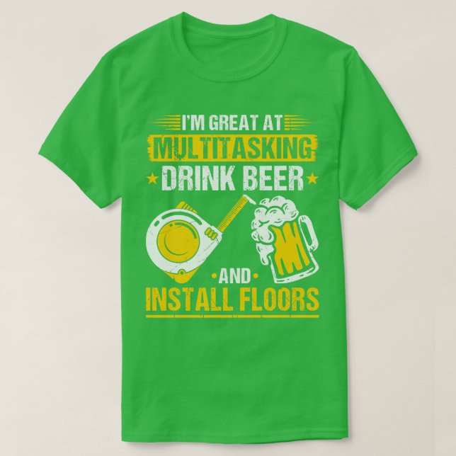 Floor Installation Men Beer pet Installer T-Shirt (Design Front)