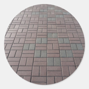 Floor tile texture classic round sticker