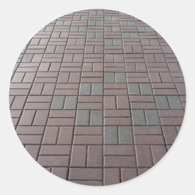 Floor tile texture classic round sticker (Front)