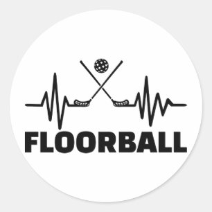 Floorball frequency classic round sticker