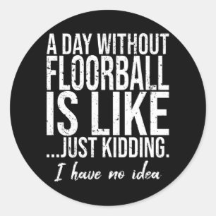 Floorball funny sports gift idea classic round sticker