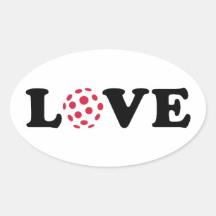 Floorball love oval sticker