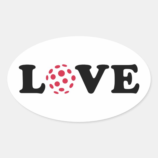 Floorball love oval sticker (Front)
