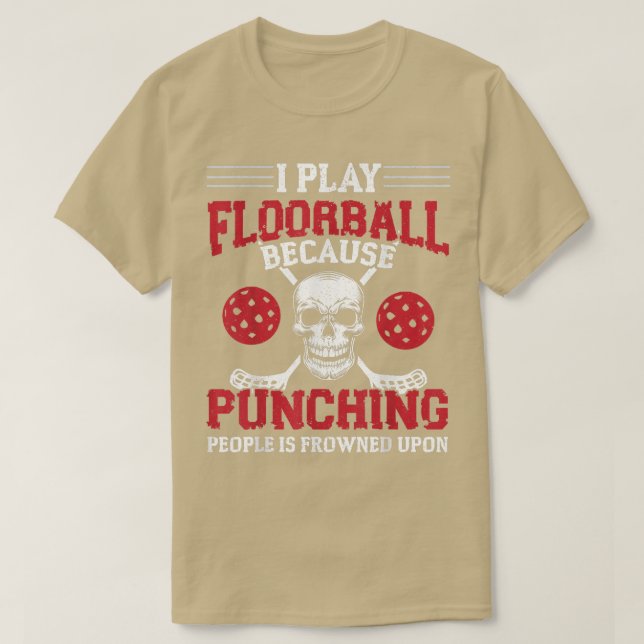Floorball Skeleton Saying T-Shirt (Design Front)