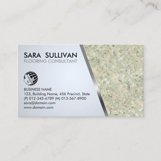 Flooring Consultant Stonemason Contractor Business Card (Front)