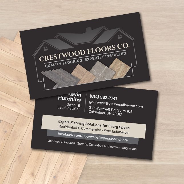 Flooring Contractor - Floor Installation Services Business Card (Creator Uploaded)