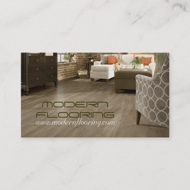 Flooring, Floors Construction Mill Work, Wood Business Card (Front)