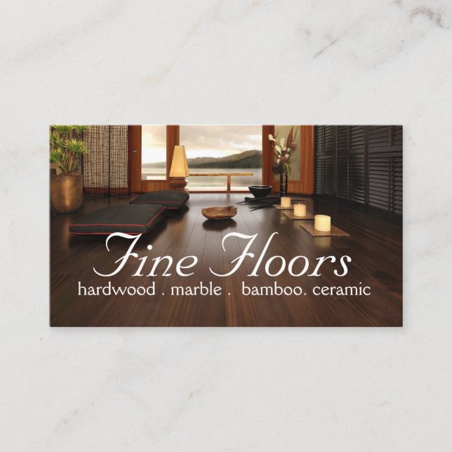 Flooring Hardwood Marble Construction Business Car Business Card (Front)