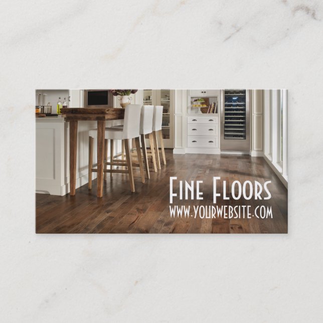 Flooring Installation Hardwood Construction Business Card (Front)