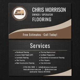 Flooring Installation Metallic Business Card