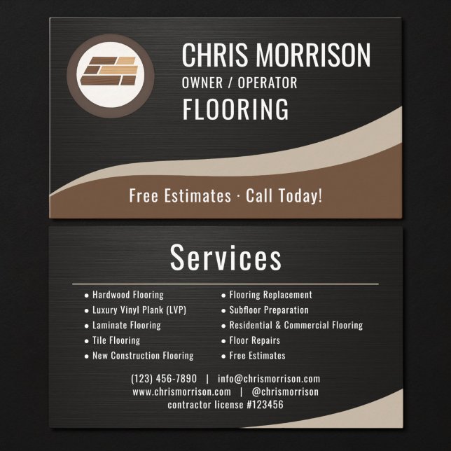 Flooring Installation Metallic Business Card (Creator Uploaded)