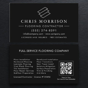 Flooring Installation Service QR Code Business Card