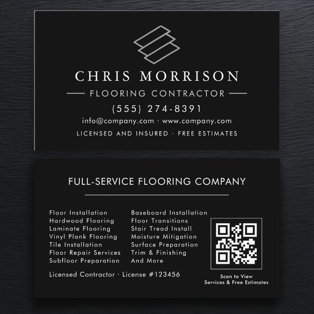 Flooring Installation Service QR Code Business Card (Creator Uploaded)