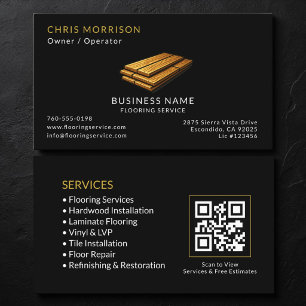 Flooring Service QR Code Business Card