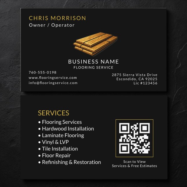 Flooring Service QR Code Business Card (Creator Uploaded)
