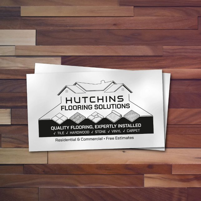 Flooring Services Contractor Modern Professional  Business Card (Creator Uploaded)