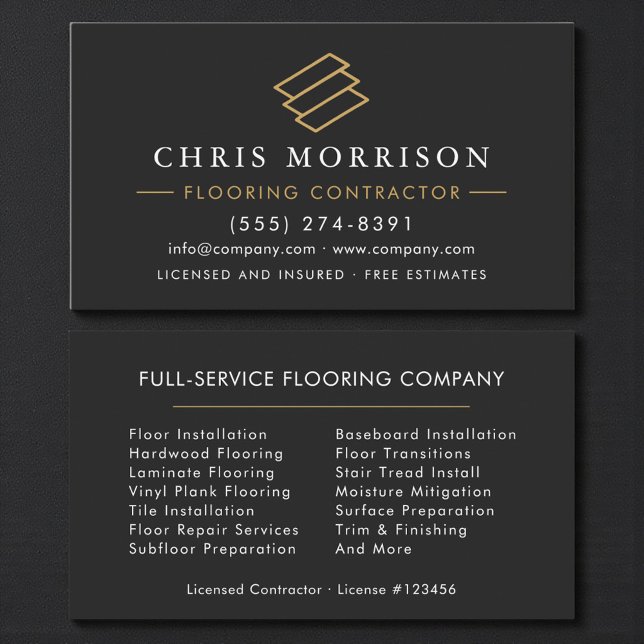 Flooring Services Floor Contractor Business Card (Creator Uploaded)