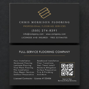 Flooring Services QR Code Business Card