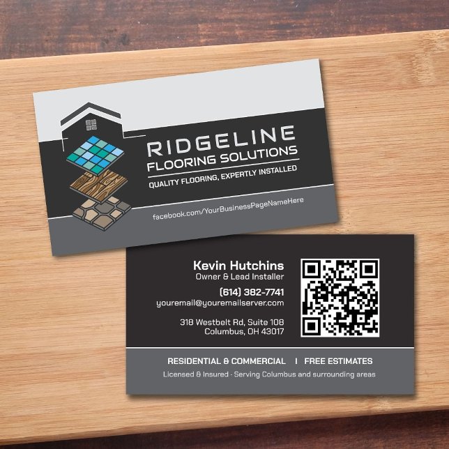 Flooring Solutions Tile Hardwood Stone Floors Business Card (Creator Uploaded)