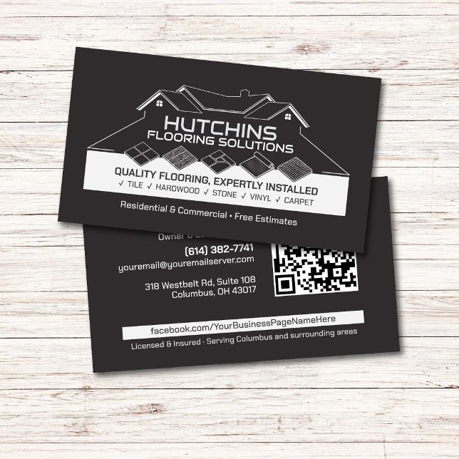 Flooring Solutions Tile Hardwood Stone Vinyl  Business Card (Creator Uploaded)