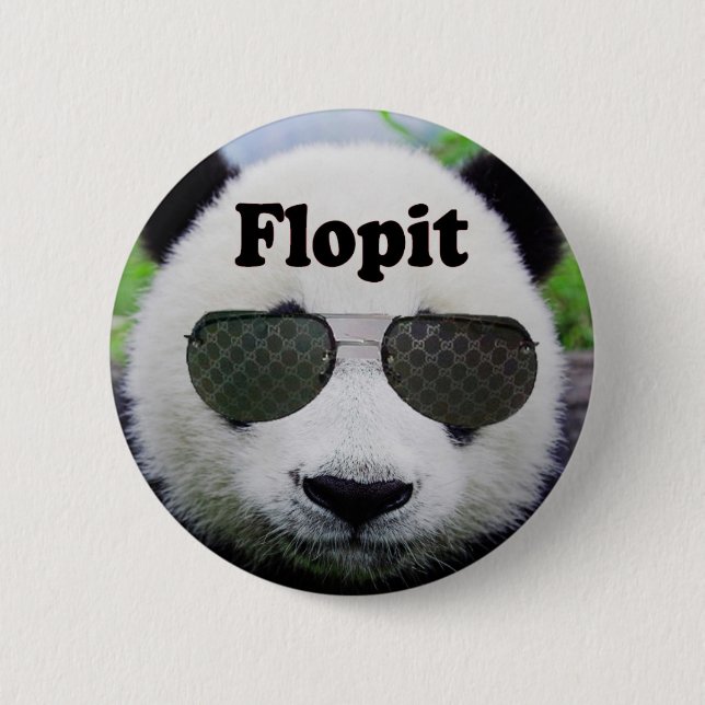 Flopit Button(Panda) 6 Cm Round Badge (Front)