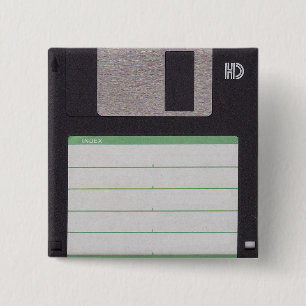 floppy disc 15 cm square badge