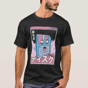 Floppy Disc Kawaii Grid Vaporwave Aesthetic Anime T-Shirt