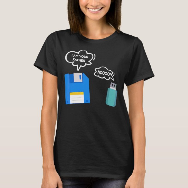 Floppy Disc Saying Computer Tech Usb Father T-Shirt (Front)