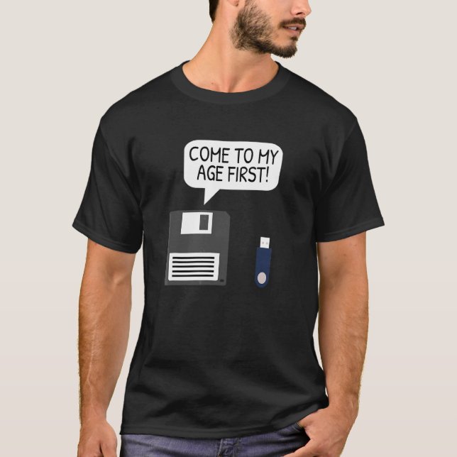 Floppy Disc Usb  Geek & Computer Programmer T-Shirt (Front)