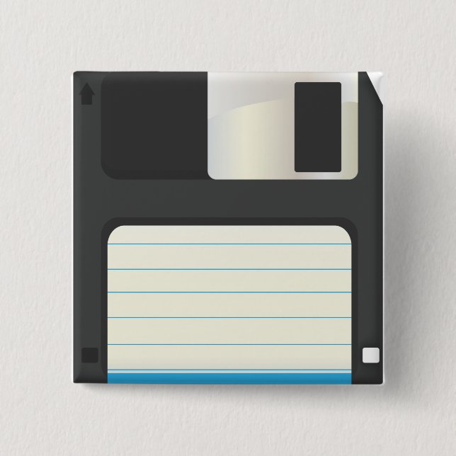 Floppy Discs 15 Cm Square Badge (Front)