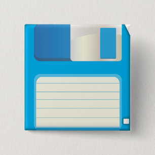 Floppy Discs 15 Cm Square Badge
