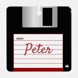 Floppy Disk Retro Computer Metal Square Ornament