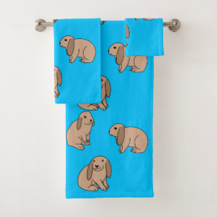 Floppy eared bunnies bath towel set