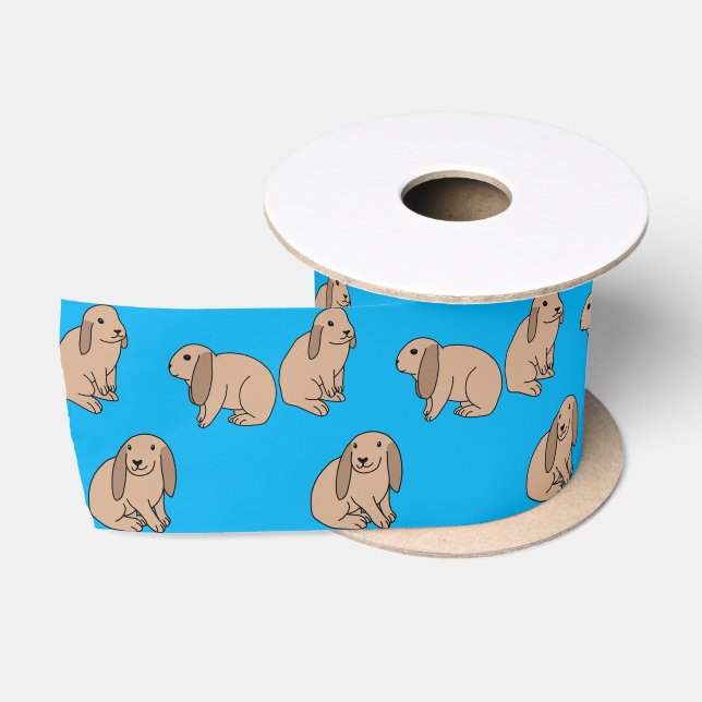 Floppy eared bunnies satin ribbon (Spool)