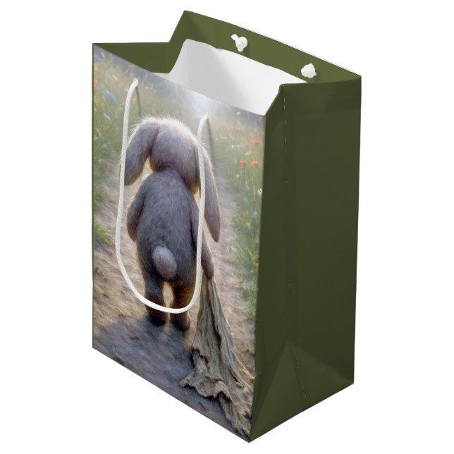 Floppy-eared Rabbit Dragging a Blanket Medium Gift Bag (Front Angled)