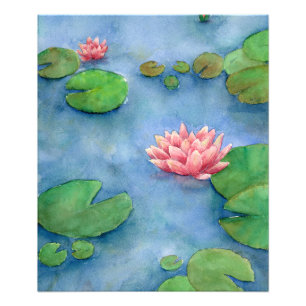 Flôr de Lotus Aguarela Photo Print