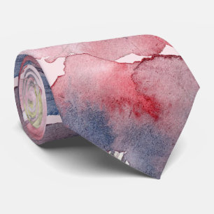 Flor Ever Blush Navy Watercolor Painted Wedding Tie