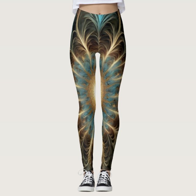 Flor Fractal Radiante Leggings (Front)