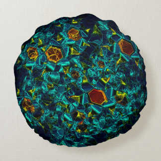 Flor virtual em azul gradiente, estilhaçada round cushion