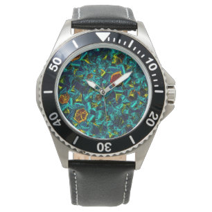 Flor virtual em azul gradiente, estilhaçada watch