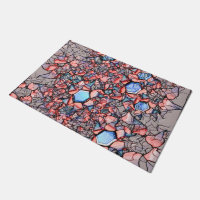 Flor virtual entalhada nas cores azul e salmão