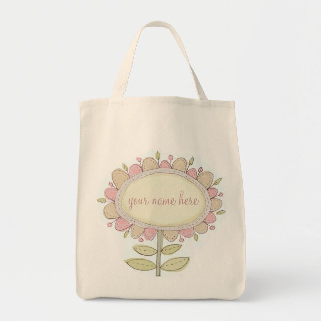 flora73..... personalise this tote with a name (Front)