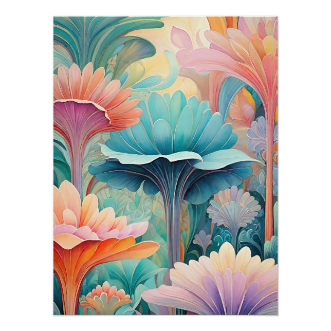 Flora 2 Floral Pastel Poster (Front)