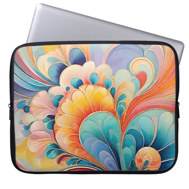 Flora 3 Floral Pastel Laptop Case (Front)